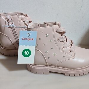 Cat & Jack Blush Pink Pearl Accent Ankle Boots